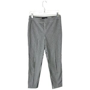 St. John Emma Black & White  Gingham Cotton Pant Size 4